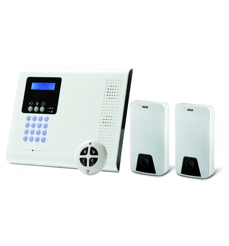 Centrale iConnect RTC/IP avec 2 détecteurs IRP et une télécommande Centrale iConnect RTC/IP avec 2 détecteurs IRP et une télécommande