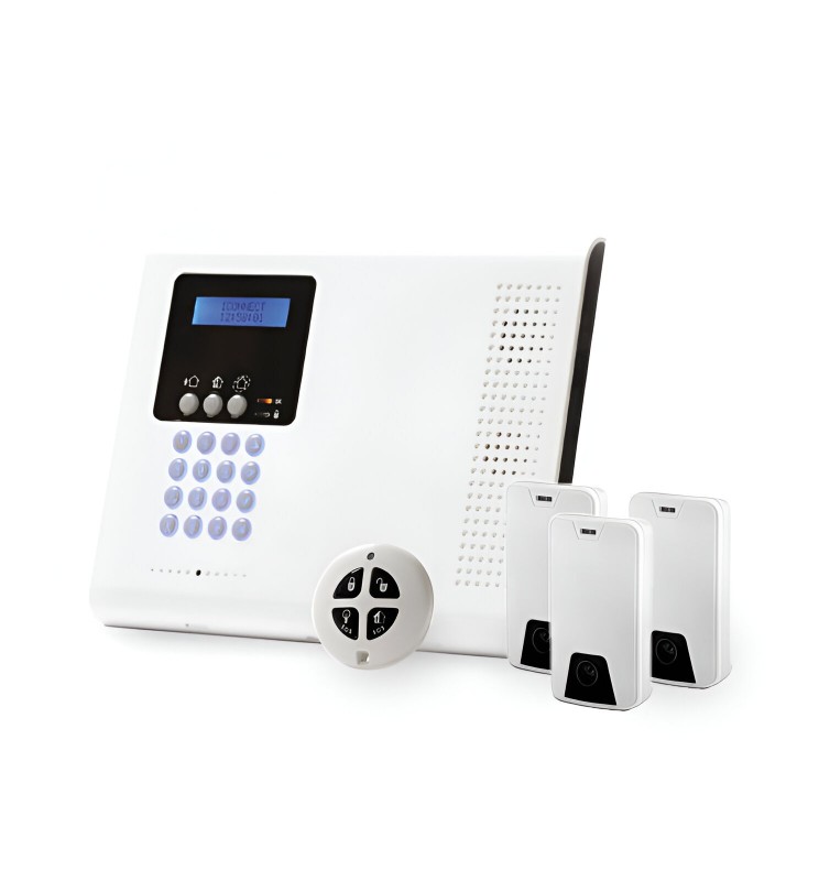 Kit Centrale iConnect RTC/IP avec 3 détecteurs IRP et une télécommande Kit Centrale iConnect RTC/IP avec 3 détecteurs IRP et une télécommande