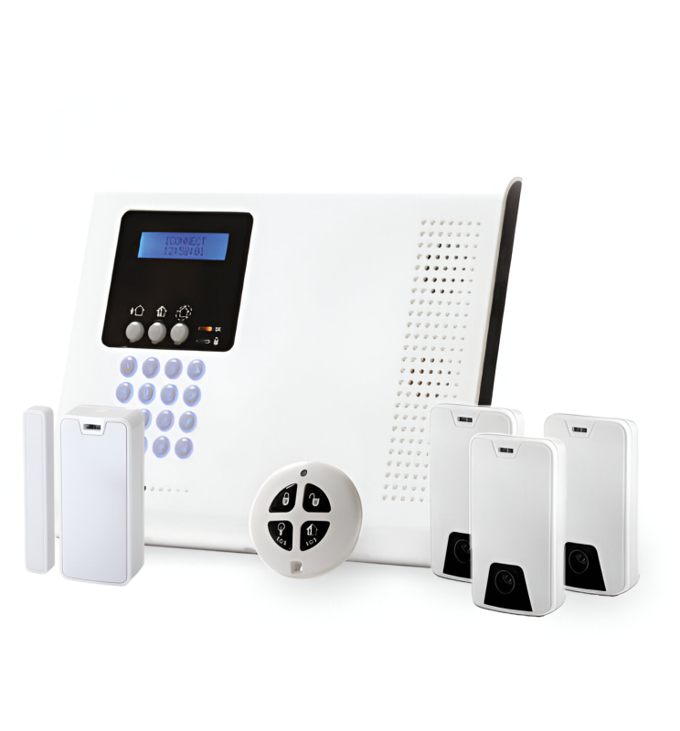 Kit Centrale iConnect RTC/IP avec 3 détecteurs IRP, un contact d'ouverture et une télécommande Kit Centrale iConnect RTC/IP avec 3 détecteurs IRP, un contact d'ouverture et une télécommande